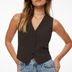 Dynamite Brown Tailored Vest